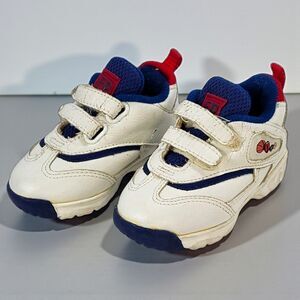 Vintage 1997 Fisher-Price Footwear Baby Sneakers Toddler Size 4 Red White Blue